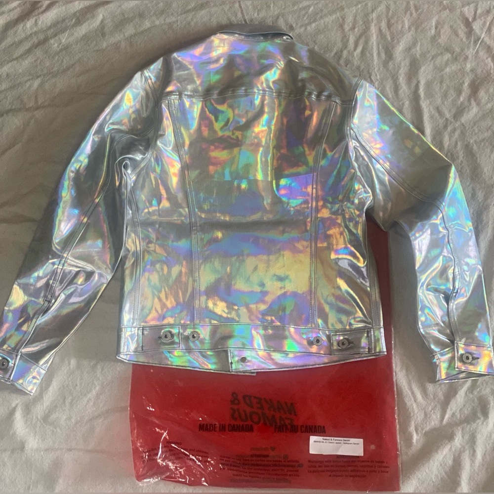 NWT RARE Naked and Famous Hologram Denim Jacket/Size Small - Picture 12 of 16